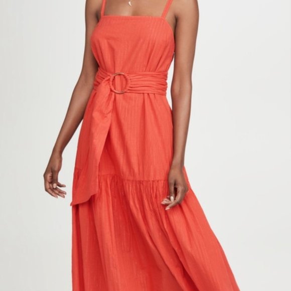 Anthropologie Nation LTD Red and Gold Maxi Dress Size Small - Picture 2 of 16